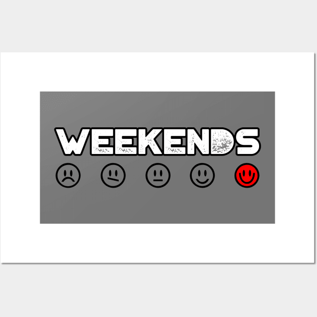 WEEKENDS SMILEY EMOJI ICONS Wall Art by 3nityONE